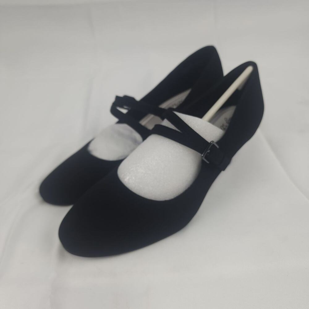 Easy Street Meryl Black Lamy Mary Jane Block Heel Pumps Size 8 N Narrow